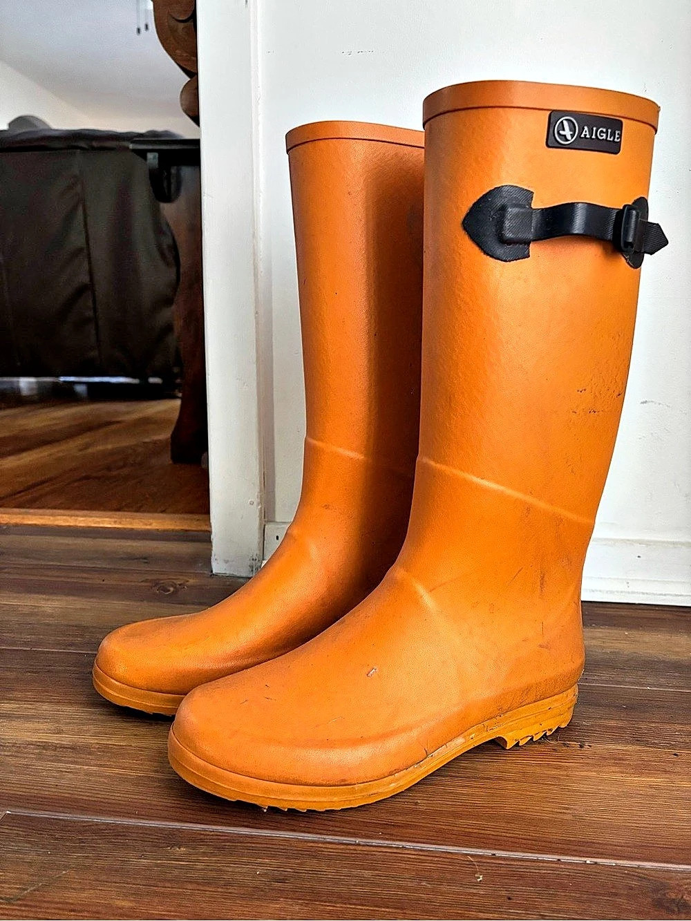 Aigle Parcours Enduro French Rain Boots Mustard Yellow EU 38